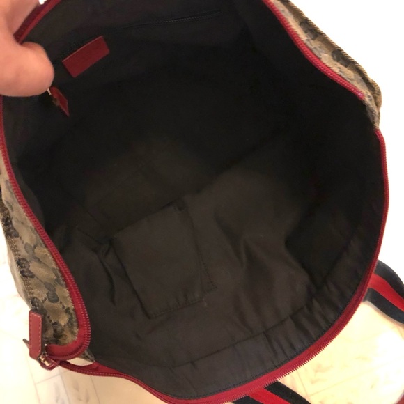 Gucci GG Pattern Navy Coating Canvas Shoulder Tote Bag - Picture 15 of 15